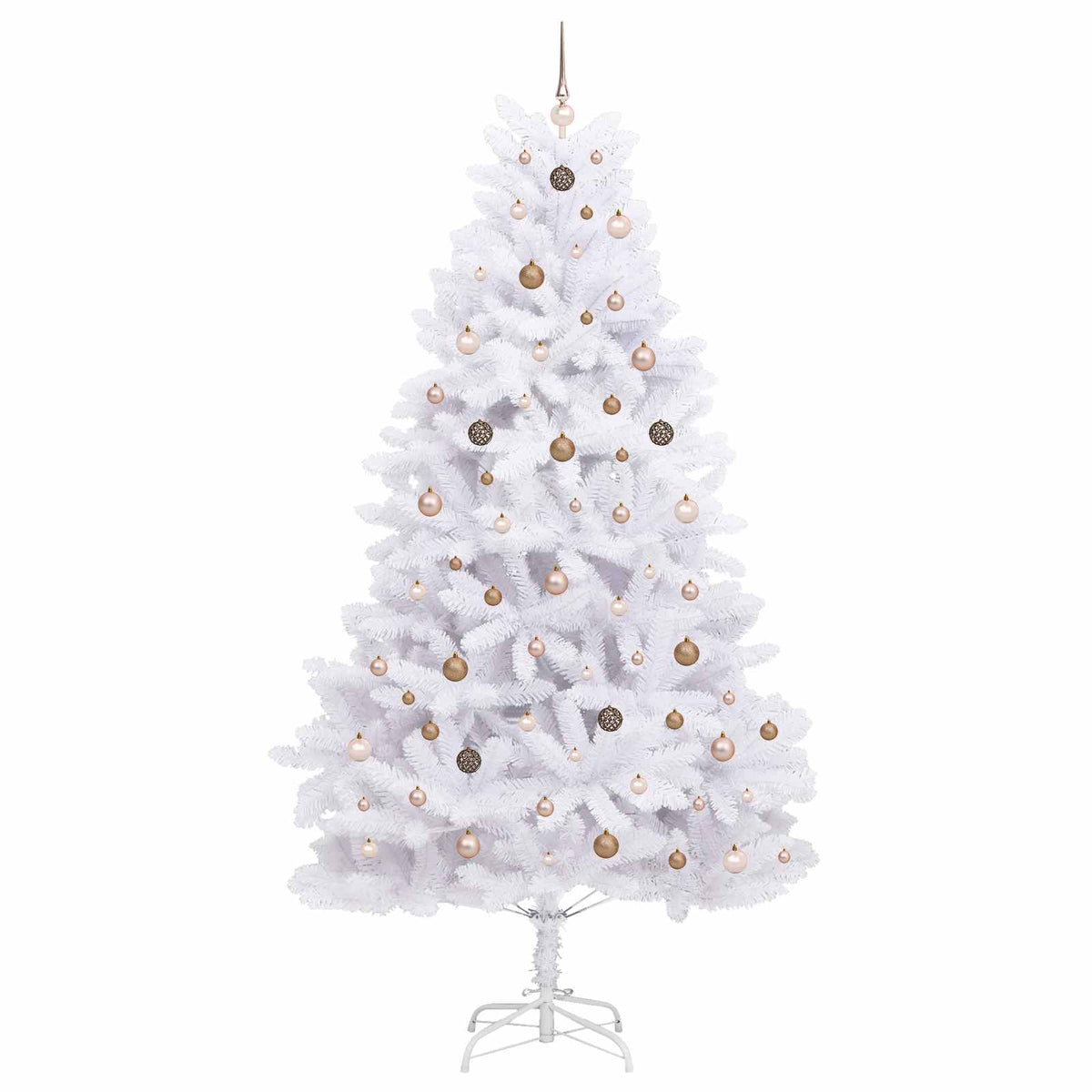 vidaXL Artificial Christmas Tree 270 cm PVC and Steel White 4