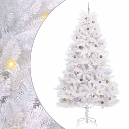 vidaXL Artificial Christmas Tree 300 cm PVC and Steel White 2