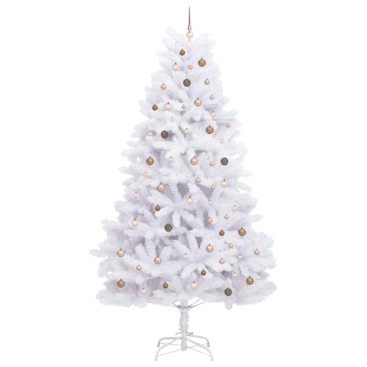vidaXL Artificial Christmas Tree 300 cm PVC and Steel White 4