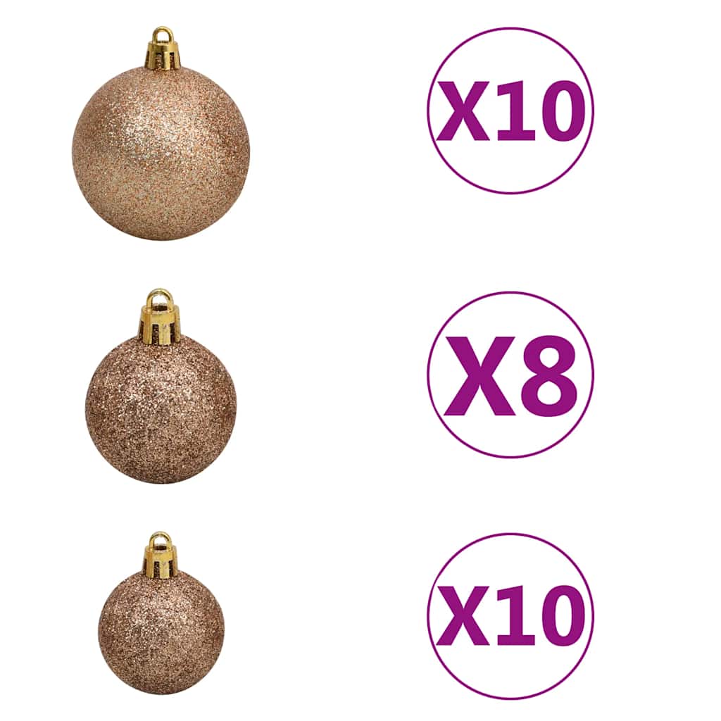 vidaXL Artificial Hinged Christmas Tree 300 LEDs & Ball Set 240 cm 6