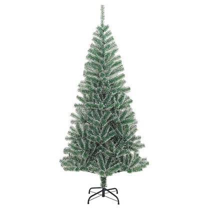 Artificial Christmas Tree Snow Flocked with LED Light 240 cm with LEDs&white/grey balls