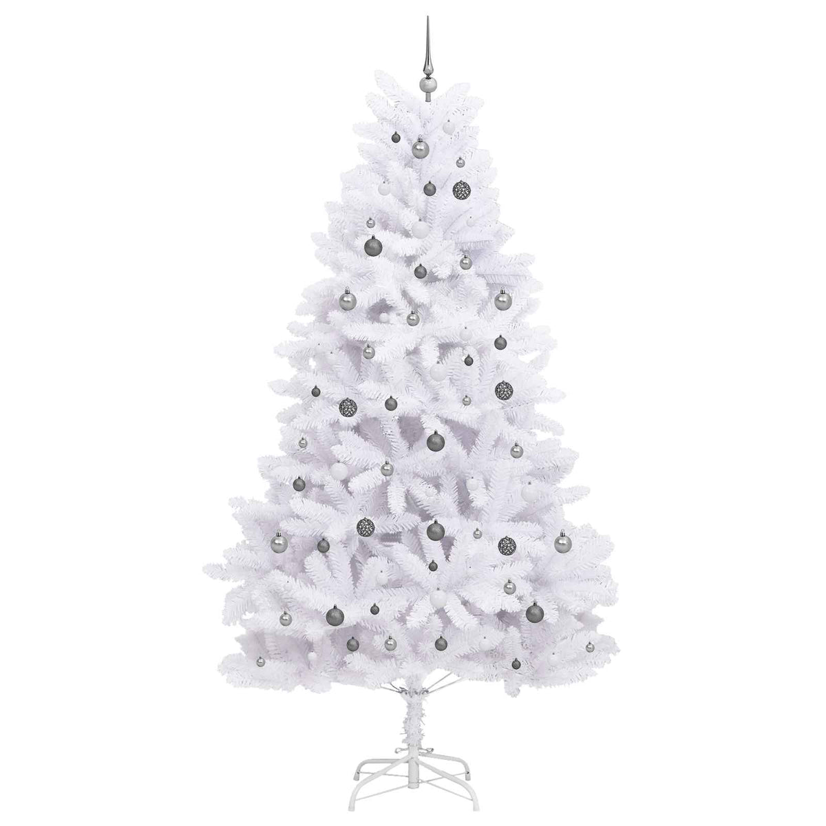 vidaXL Artificial Christmas Tree 270 cm PVC and Steel White 4
