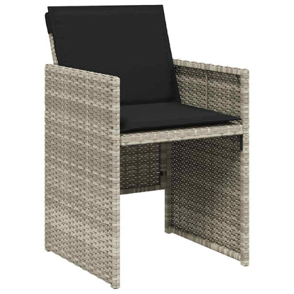 vidaXL 5 Piece Garden Dining Set with Cushions Light Grey Poly Rattan 5