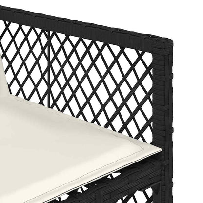 vidaXL 7 Piece Garden Dining Set with Cushions Black Poly Rattan 6
