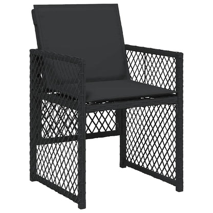 vidaXL 7 Piece Garden Dining Set with Cushions Black Poly Rattan 4