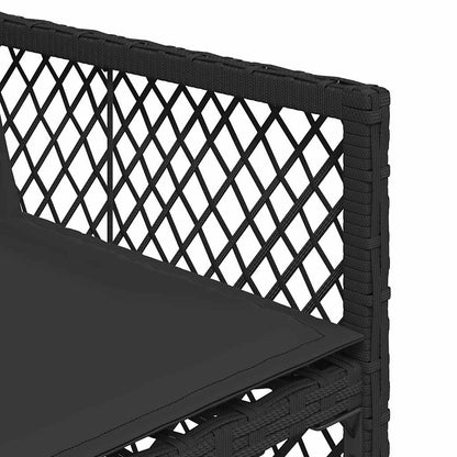vidaXL 7 Piece Garden Dining Set with Cushions Black Poly Rattan 6
