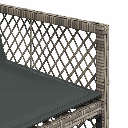 vidaXL 7 Piece Garden Dining Set with Cushions Grey Poly Rattan 6
