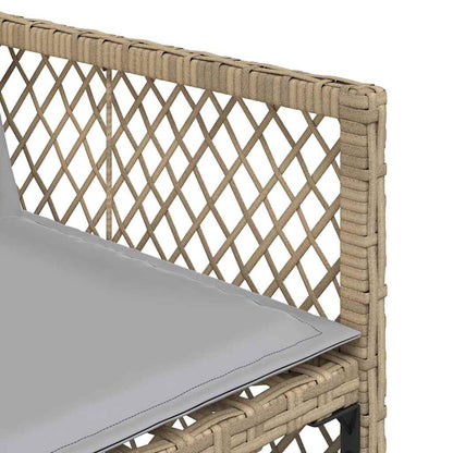 vidaXL 7 Piece Garden Dining Set with Cushions Beige Poly Rattan 6