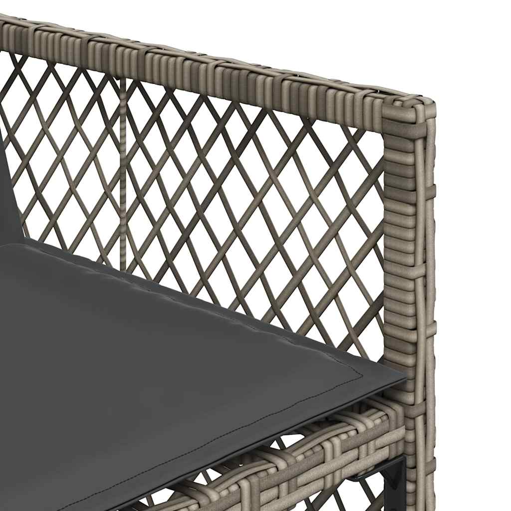 vidaXL 7 Piece Garden Dining Set with Cushions Grey Poly Rattan 6