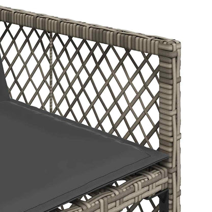 vidaXL 7 Piece Garden Dining Set with Cushions Grey Poly Rattan 6