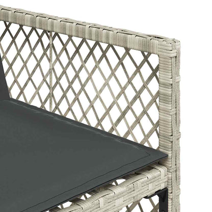 vidaXL 9 Piece Garden Dining Set with Cushions Light Grey Poly Rattan 6
