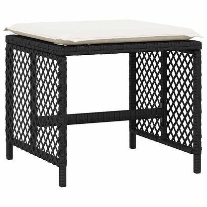 vidaXL 9 Piece Garden Dining Set with Cushions Black Poly Rattan 5