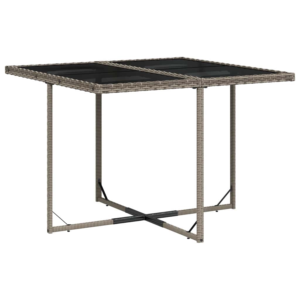 vidaXL 9 Piece Garden Dining Set with Cushions Grey Poly Rattan 3
