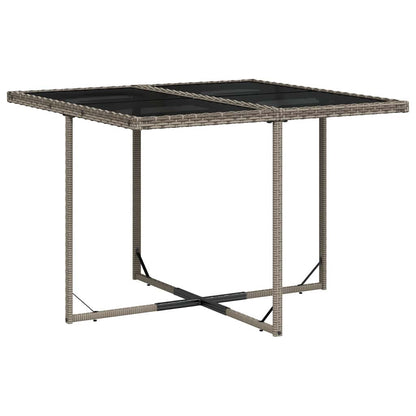 vidaXL 9 Piece Garden Dining Set with Cushions Grey Poly Rattan 3