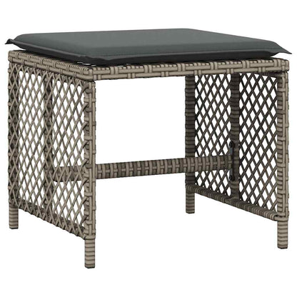 vidaXL 9 Piece Garden Dining Set with Cushions Grey Poly Rattan 5