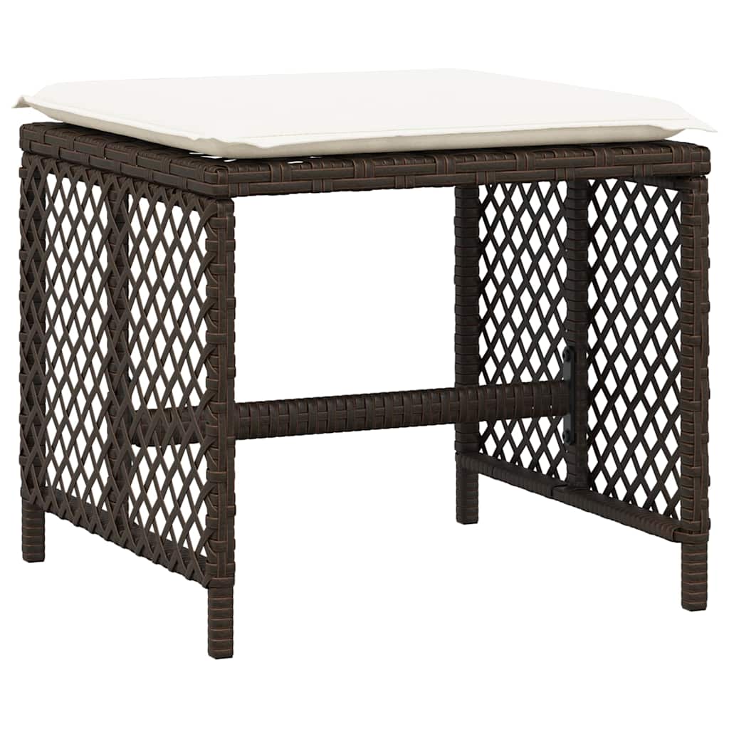 vidaXL 9 Piece Garden Dining Set with Cushions Brown Poly Rattan 5