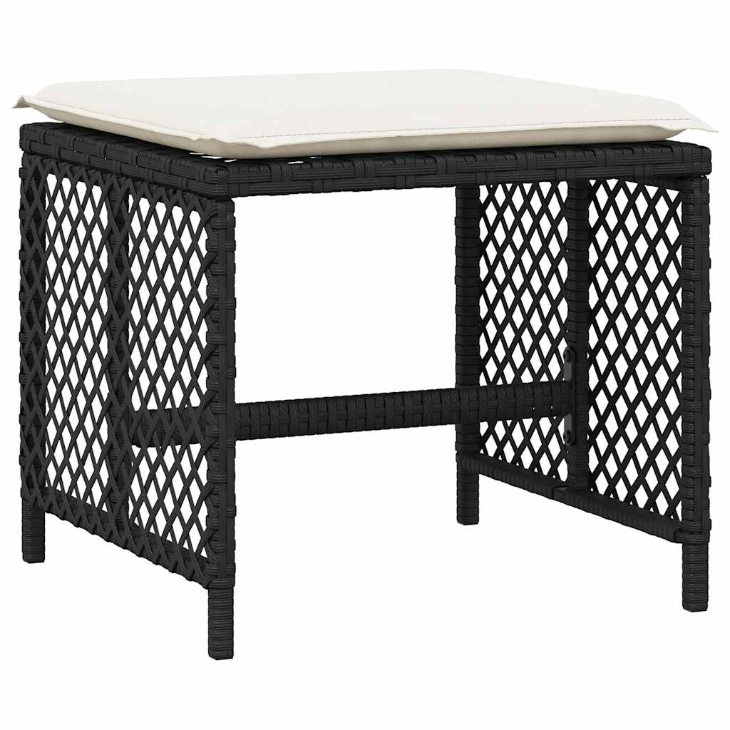 vidaXL 9 Piece Garden Dining Set with Cushions Black Poly Rattan 5