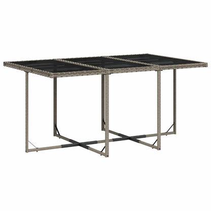 vidaXL 11 Piece Garden Dining Set with Cushions Grey Poly Rattan 3