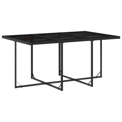 vidaXL 7 Piece Garden Dining Set with Cushions Black Poly Rattan 4