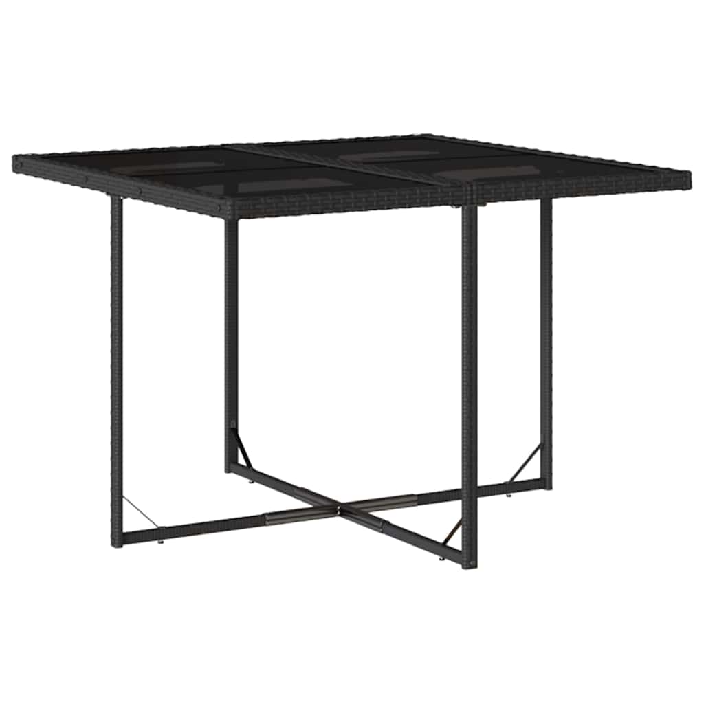 vidaXL 9 Piece Garden Dining Set with Cushions Black Poly Rattan 4