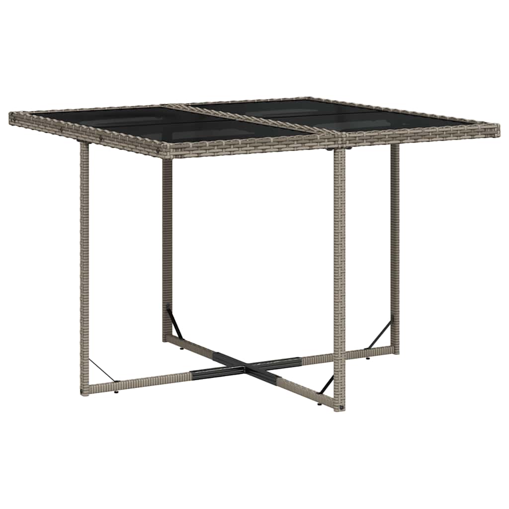 vidaXL 9 Piece Garden Dining Set with Cushions Grey Poly Rattan 6