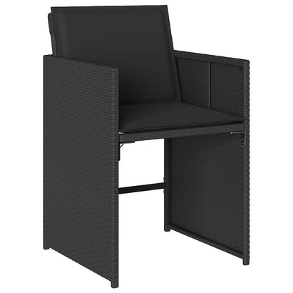 vidaXL 7 Piece Garden Dining Set with Cushions Black Poly Rattan 5