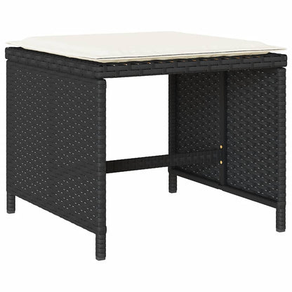 vidaXL 9 Piece Garden Dining Set with Cushions Black Poly Rattan 6