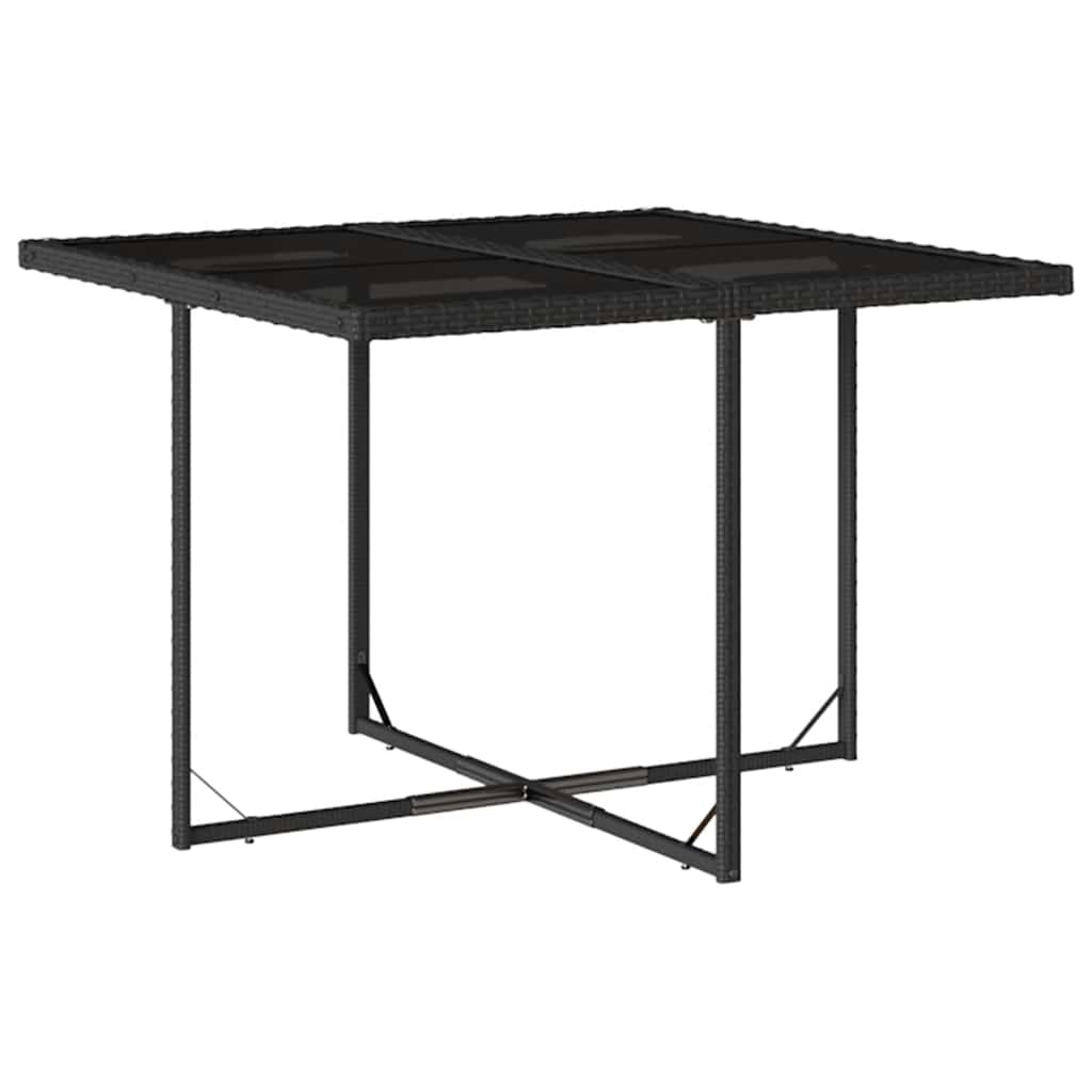 vidaXL 9 Piece Garden Dining Set with Cushions Black Poly Rattan 3