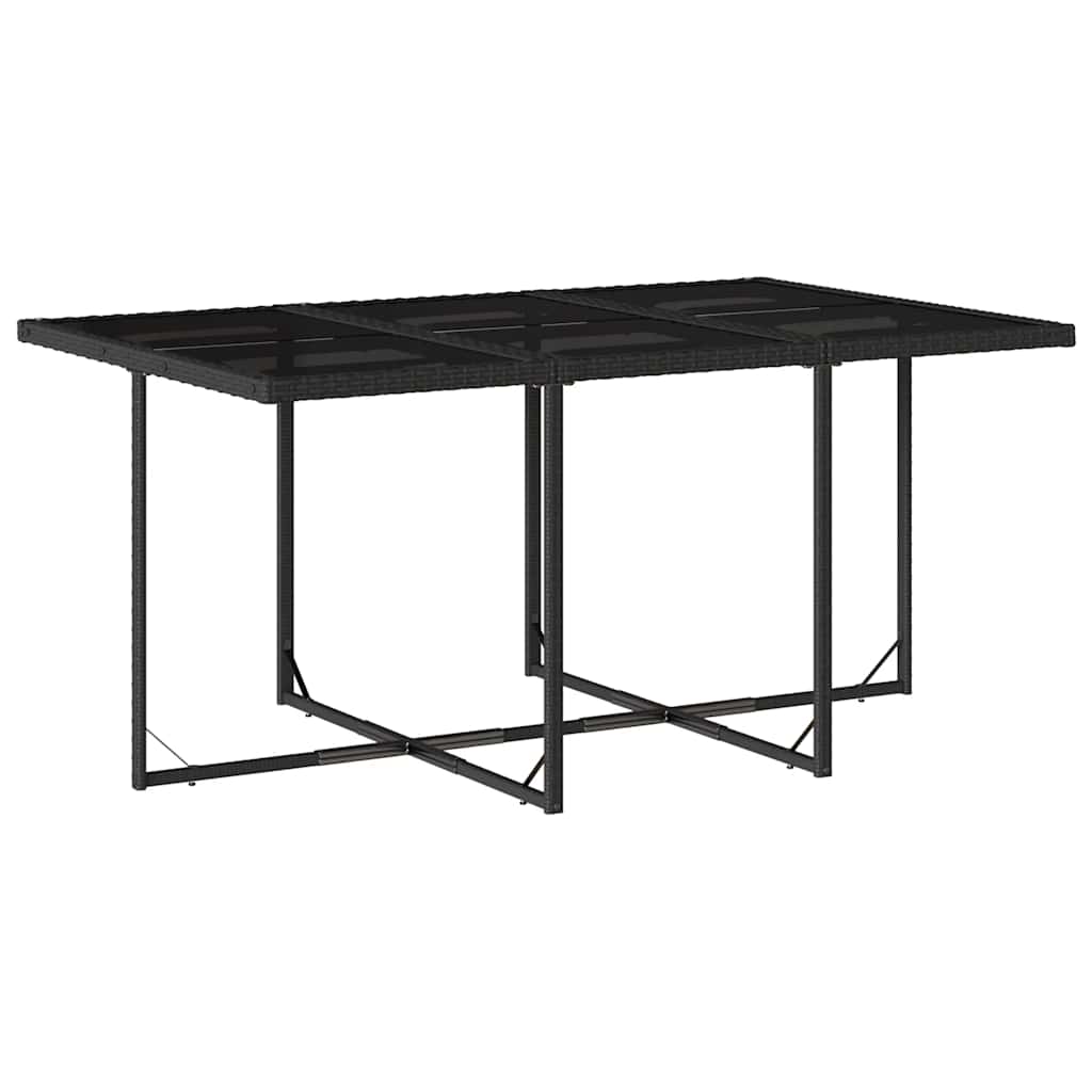 vidaXL 7 Piece Garden Dining Set with Cushions Black Poly Rattan 4