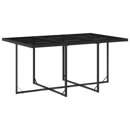 vidaXL 7 Piece Garden Dining Set with Cushions Black Poly Rattan 4
