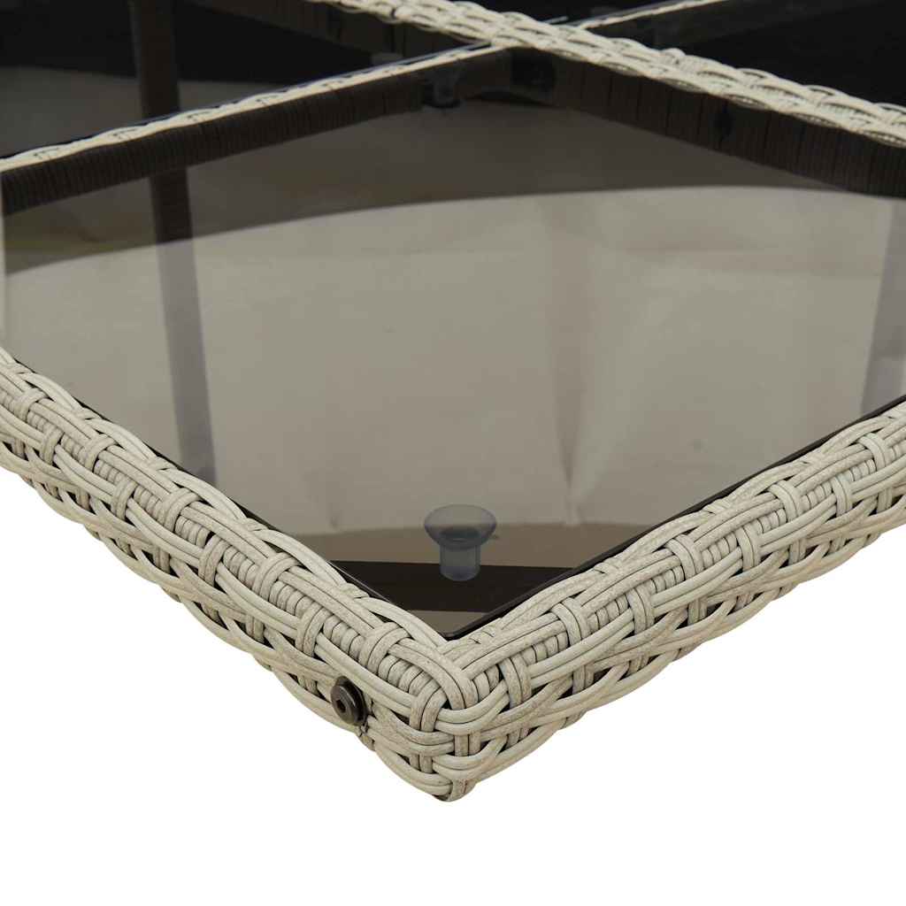 vidaXL 9 Piece Garden Dining Set with Cushions Light Grey Poly Rattan 6