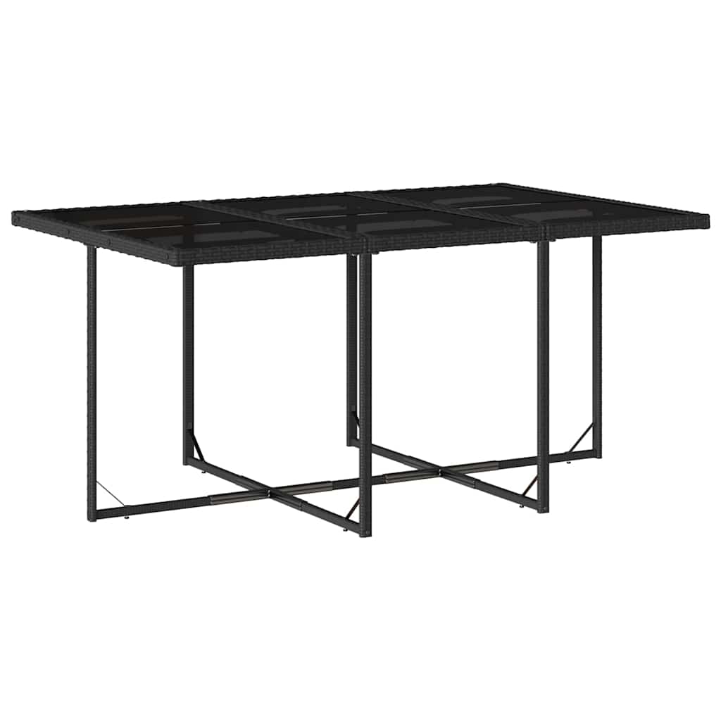 vidaXL 11 Piece Garden Dining Set with Cushions Black Poly Rattan 4