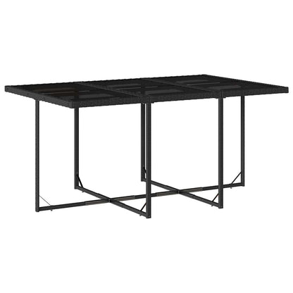 vidaXL 11 Piece Garden Dining Set with Cushions Black Poly Rattan 4