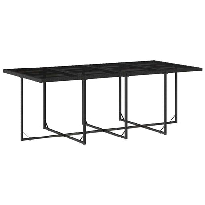 vidaXL 13 Piece Garden Dining Set with Cushions Black Poly Rattan 6
