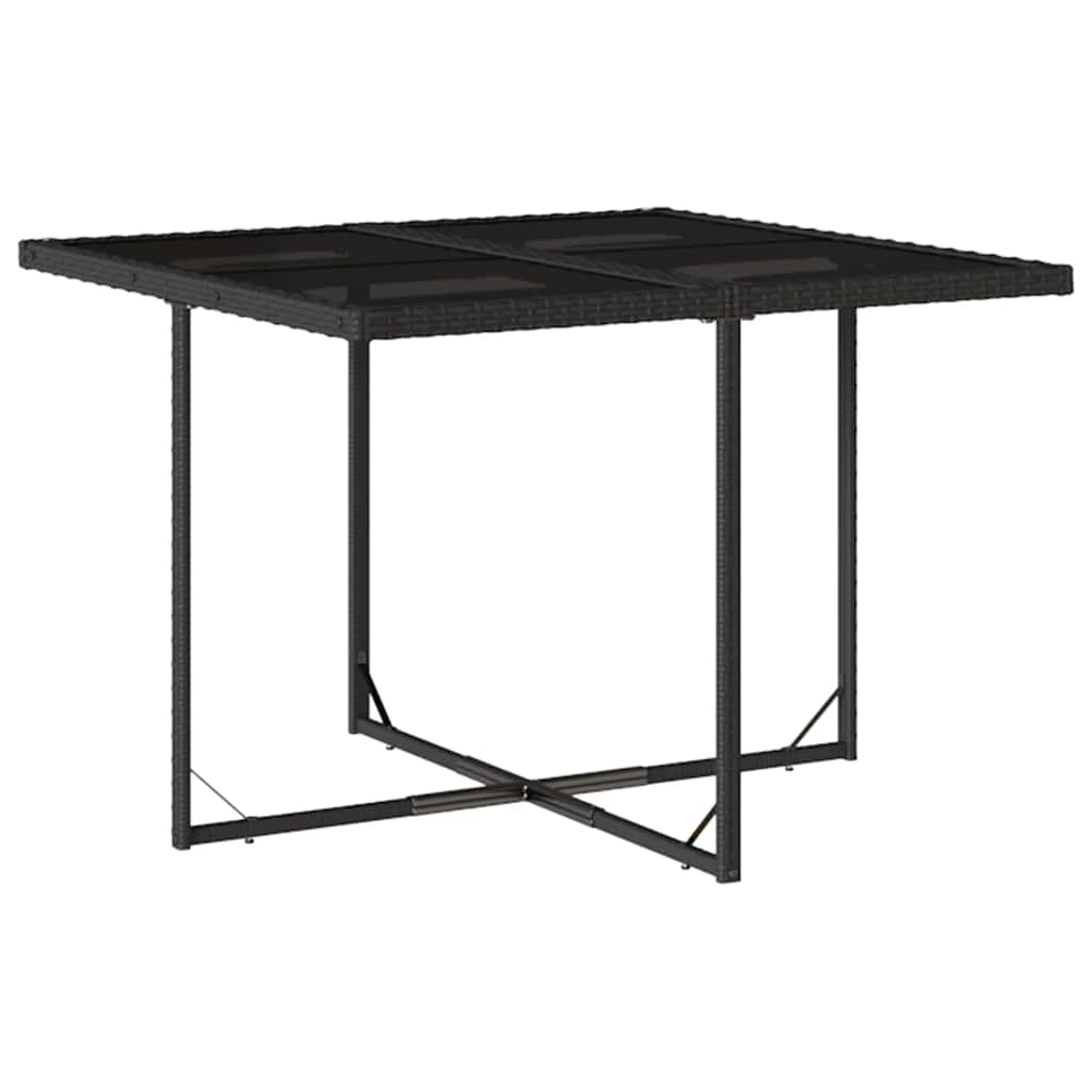 vidaXL 9 Piece Garden Dining Set with Cushions Black Poly Rattan 4