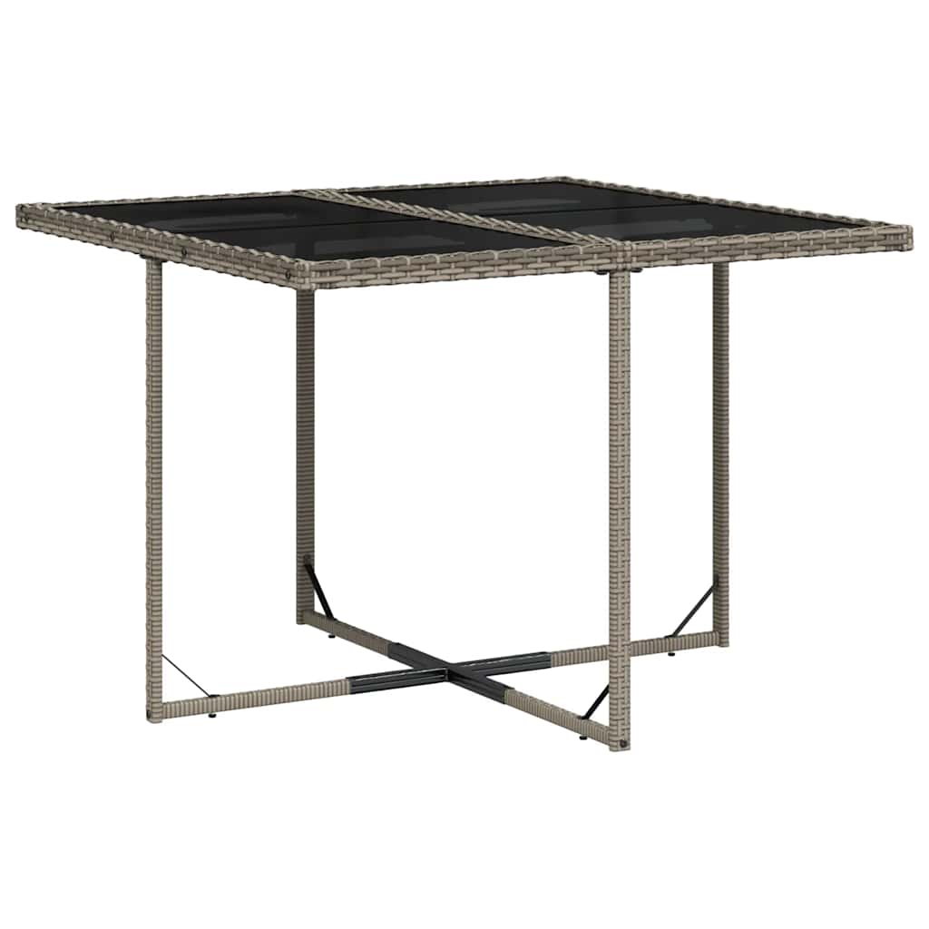 vidaXL 9 Piece Garden Dining Set with Cushions Grey Poly Rattan 4