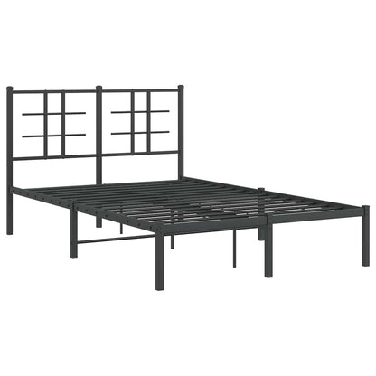 Metal Bed Frame without Mattress with Headboard Black 120 cm 200 cm