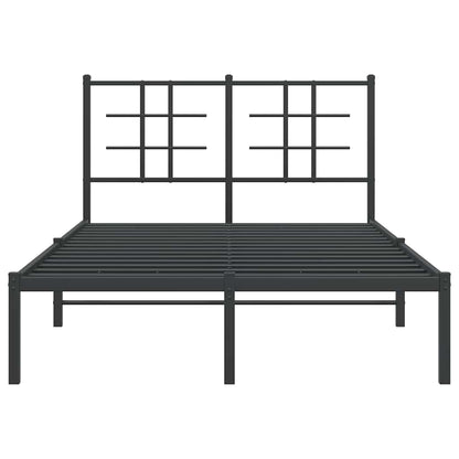 Metal Bed Frame without Mattress with Headboard Black 120 cm 200 cm