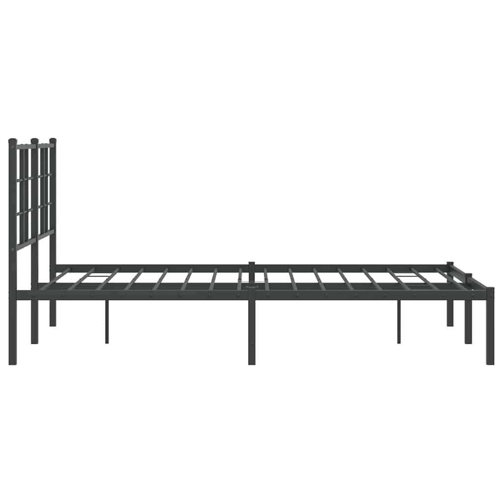 Metal Bed Frame without Mattress with Headboard Black 120 cm 200 cm