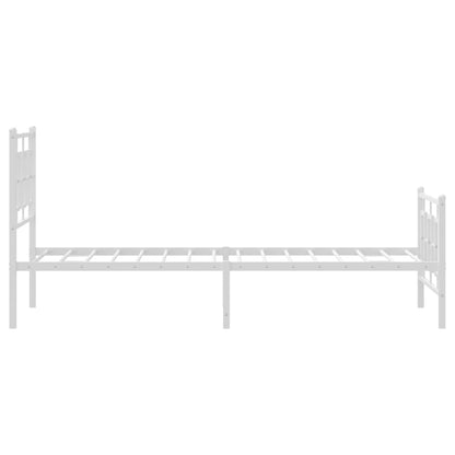 Metal Bed Frame without Mattress with Footboard with Headboard & Footboard White 90 cm 200 cm