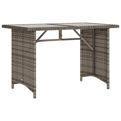 vidaXL 2 Piece Garden Dining Set with Cushions Grey Poly Rattan 5