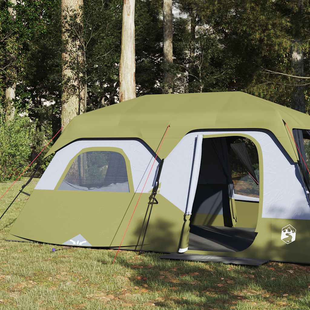 vidaXL Family Tent 9-Person Green Quick Release Waterproof 4