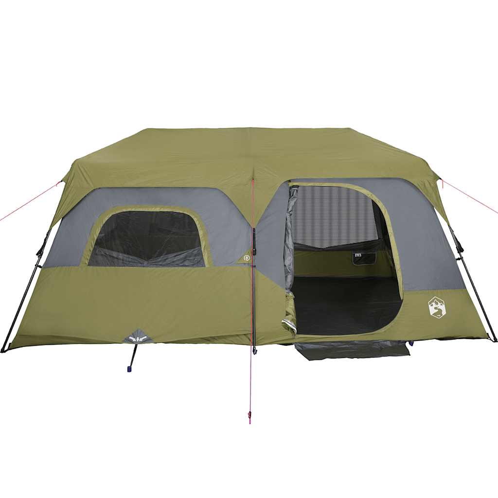 vidaXL Family Tent 9-Person Green Quick Release Waterproof 5