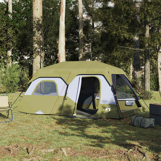 vidaXL Family Tent 9-Person Green Quick Release Waterproof 1
