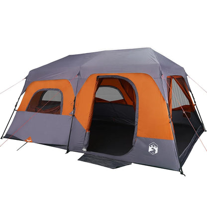 vidaXL Family Tent 9-Person Grey and Orange Quick Release Waterproof 3