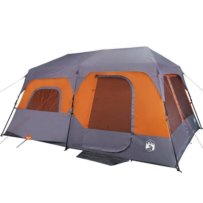 vidaXL Family Tent 9-Person Grey and Orange Quick Release Waterproof 6