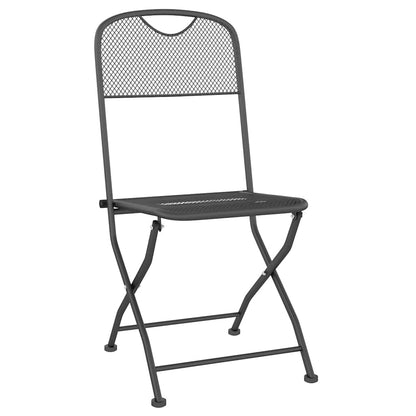 vidaXL 9 Piece Garden Dining Set Anthracite Metal Mesh 4