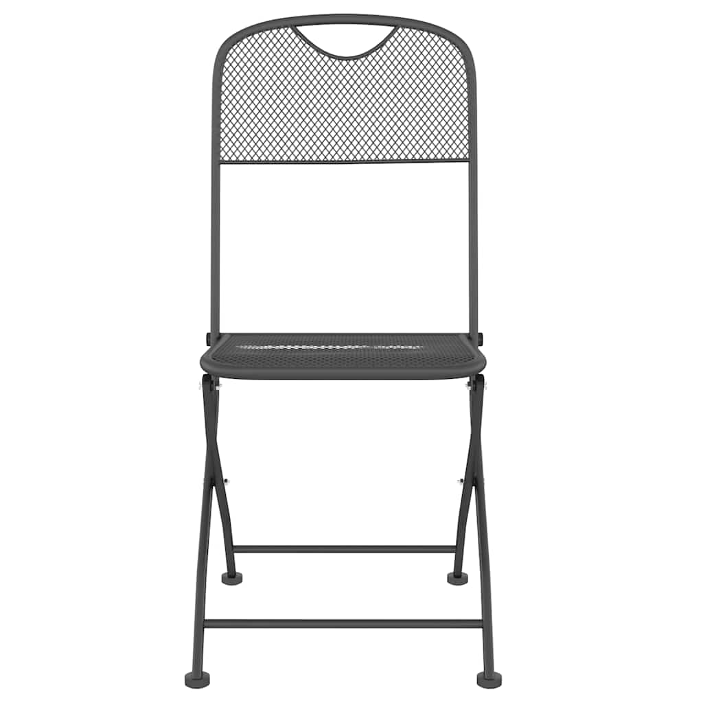 vidaXL 9 Piece Garden Dining Set Anthracite Metal Mesh 5