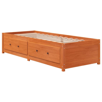 vidaXL Day Bed without Mattress Wax Brown 90x200 cm Solid Wood Pine 3