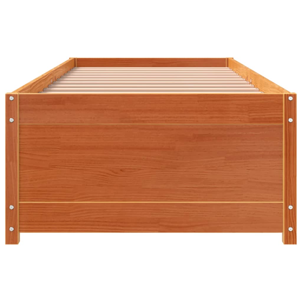 vidaXL Day Bed without Mattress Wax Brown 90x200 cm Solid Wood Pine 4
